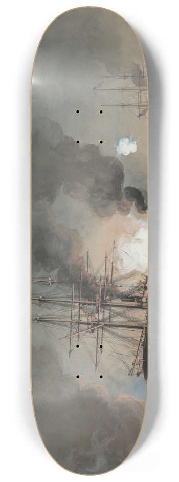 Worden Wood - Action Between U.S.S. Brooklyn and C.S.S. Ram Manassas at Forts Jackson and St.Philip 8.25 inch art skate deck