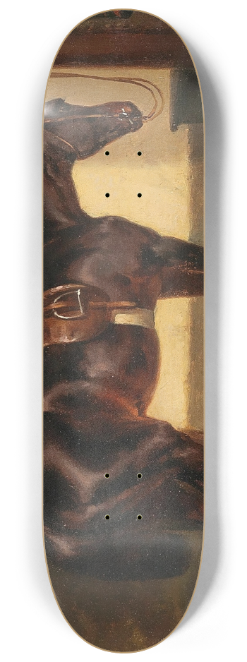 Wouterus Verschuur - A Loyal Friend in the Horse Stable 8.25 inch art skate deck