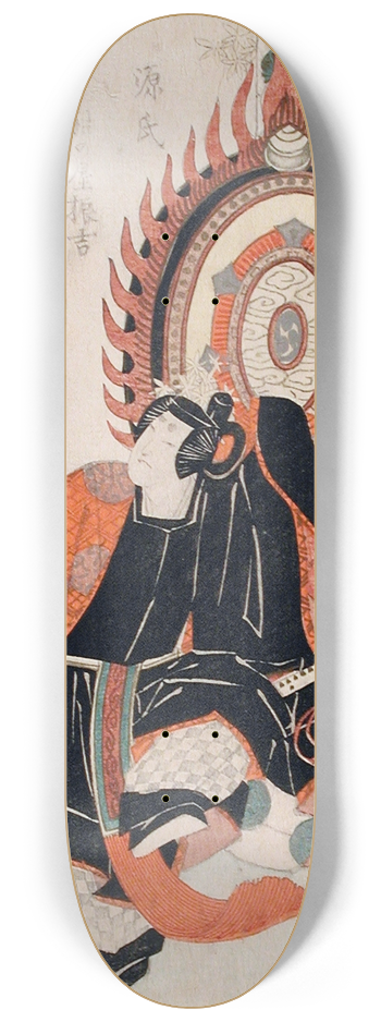 Yashima Gakutei - Prince Genji and T no Chj Performing the Dance of the Blue Wave, from the Tale of Genji 8.25 inch art skate deck