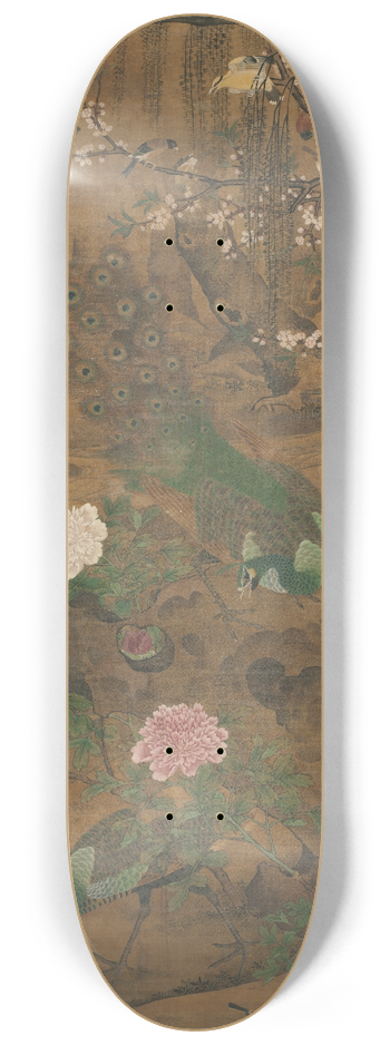 Yin Hong - Birds Gather under the Spring Willow 8.25 inch art skate deck