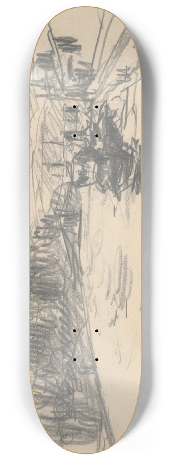 Zolo Palugyay - Boats on the River 8.25 inch art skate deck