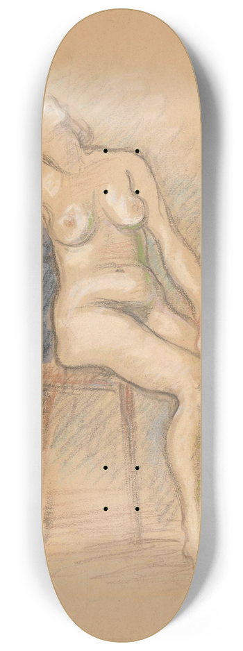 Zygmunt Waliszewski - Nude sitting in a chair 8.25 inch art skate deck