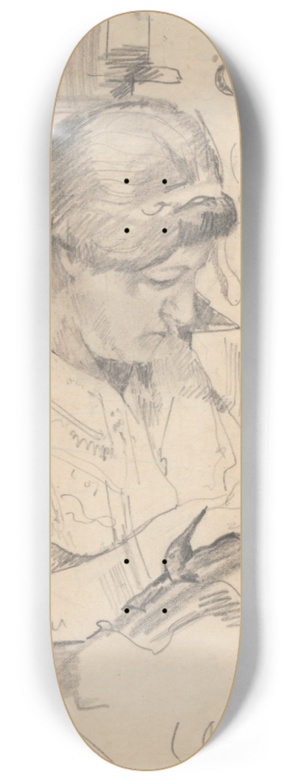 Zygmunt Waliszewski - Portrait of the artists mother, Michalina Waliszewska 8.25 inch art skate deck