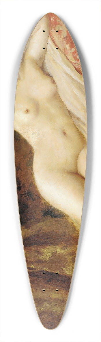 Abel Dominique Boye - A reclining female nude 39.3 inch art pintail longboard deck