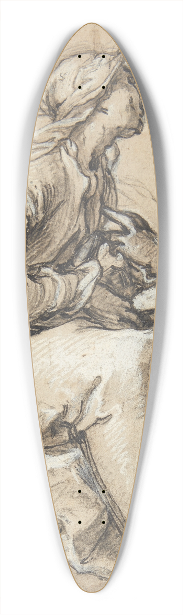 Abraham Bloemaert - A seated woman facing right 39.3 inch art pintail longboard deck