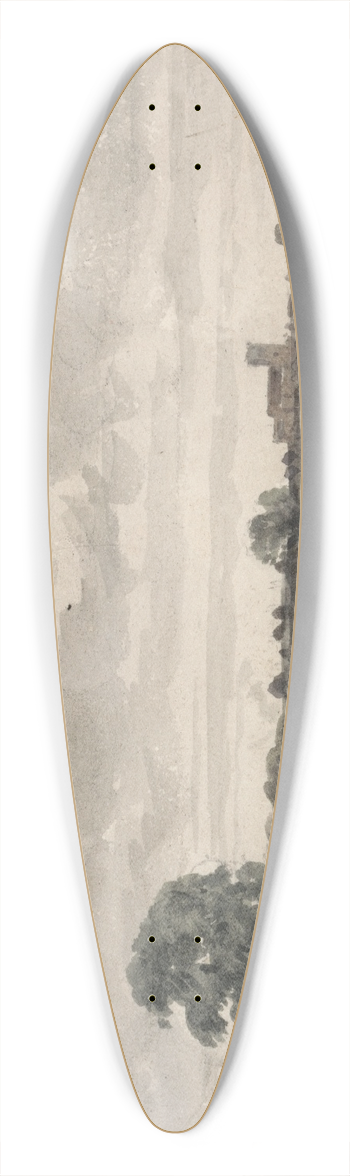 Aaron Edwin Penley - River Landscape 39.3 inch art pintail longboard deck