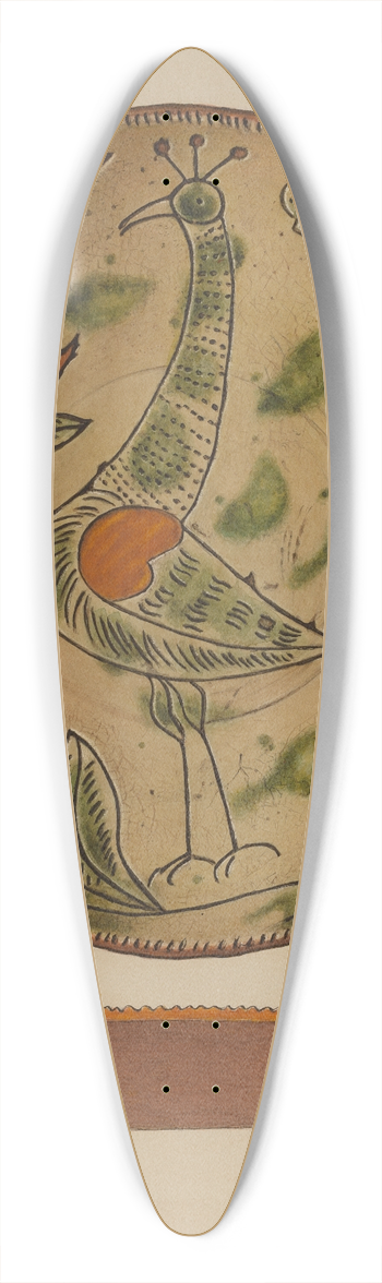 Aaron Fastovsky - Pennsylvania German Plate 39.3 inch art pintail longboard deck