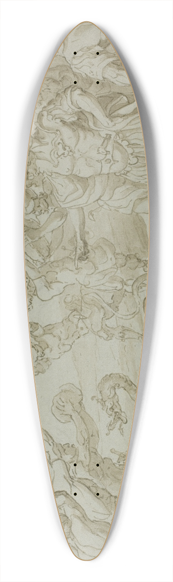 Abraham Bloemaert - Roman Soldiers Stoning a Serpent 39.3 inch art pintail longboard deck
