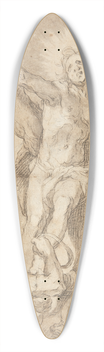 Abraham Bloemaert - Saint Sebastian is tied to a tree by a Roman soldier 39.3 inch art pintail longboard deck