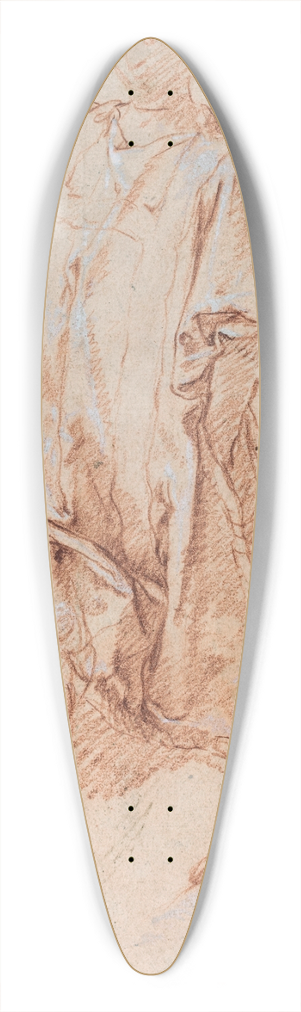 Abraham Bloemaert - Studies of Legs and Drapery (recto) 39.3 inch art pintail longboard deck