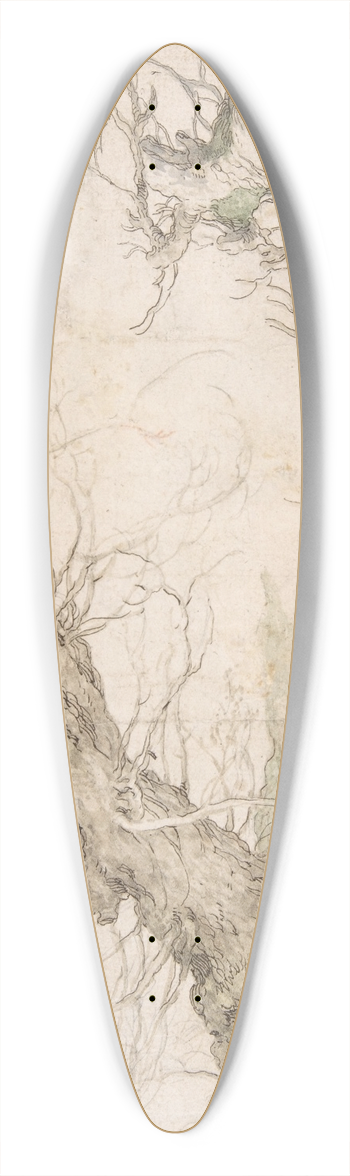 Abraham Bloemaert - Studies of Two Pollard Willows 39.3 inch art pintail longboard deck