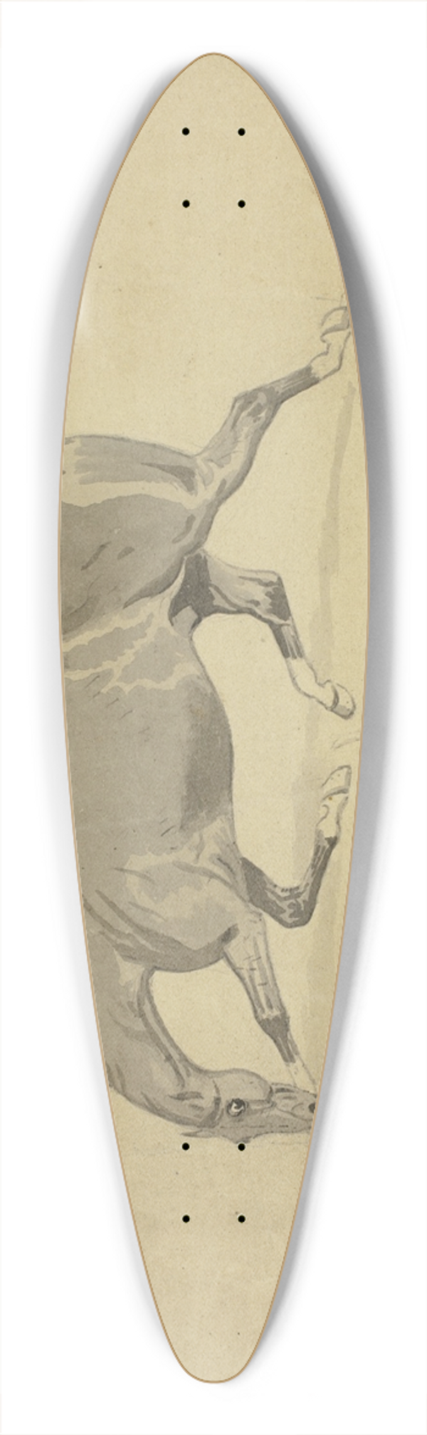 Abraham Cooper - Running Horse and Dog 39.3 inch art pintail longboard deck