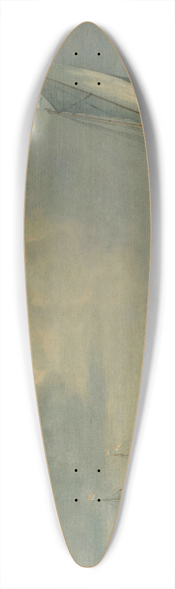 Abraham de Verwer - Marine view with a port in the background 39.3 inch art pintail longboard deck