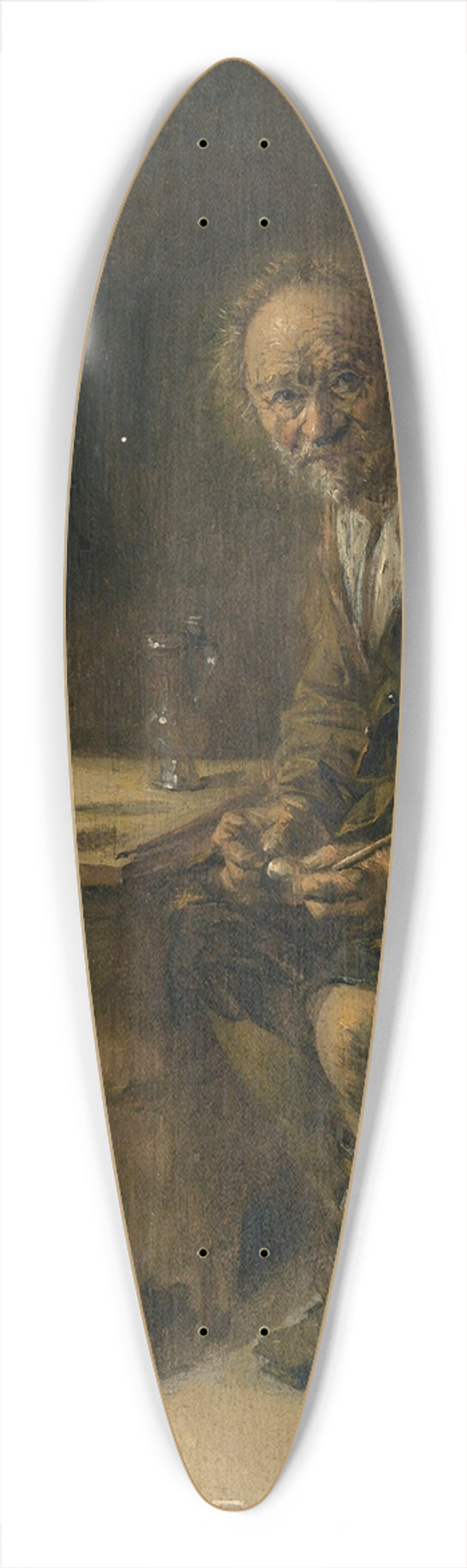 Abraham Diepraam - A man seated in an interiorwith a pipe 39.3 inch art pintail longboard deck