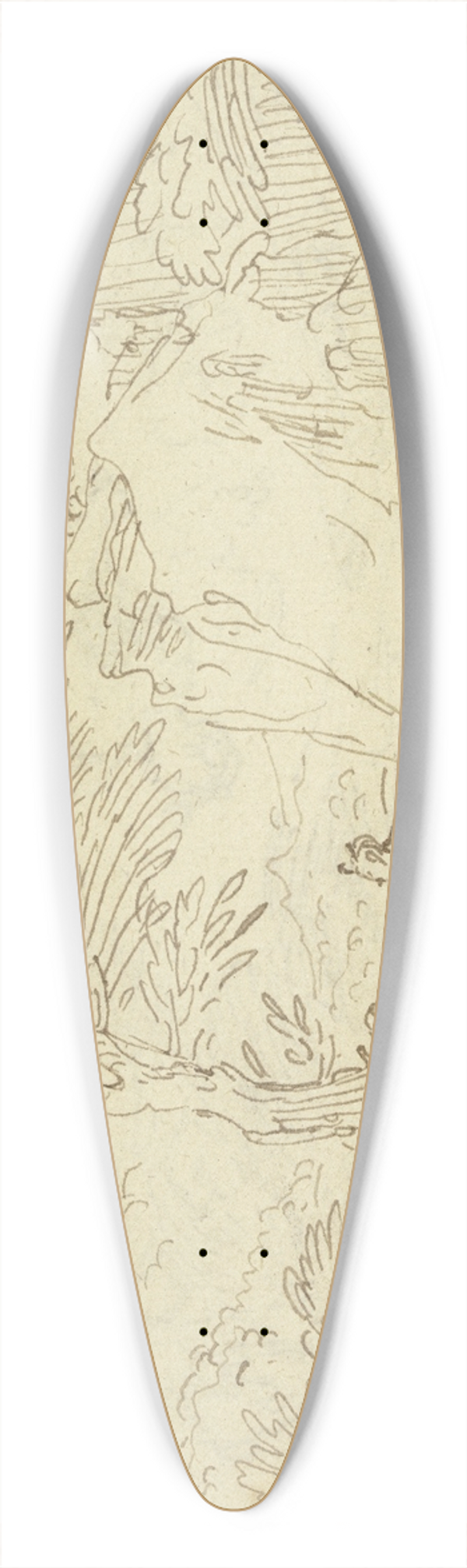 Abraham Genoels II - Ein Satyr geht auf ein Weib los, das hinter einem Baum steht 39.3 inch art pintail longboard deck