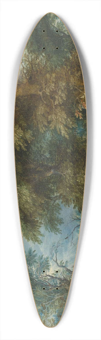 Abraham Govaerts - Forest landscape 39.3 inch art pintail longboard deck