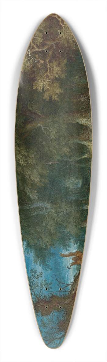 Abraham Govaerts - Wooded Landscape with Hunters and Fortune Teller 39.3 inch art pintail longboard deck