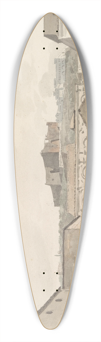 Abraham-Louis-Rodolphe Ducros - Gezicht op Castel SantElmo en het klooster vanaf Chiaja 39.3 inch art pintail longboard deck