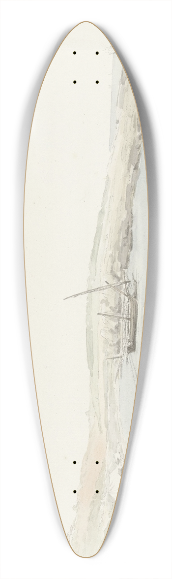 Abraham-Louis-Rodolphe Ducros - Gezicht op de haven van Luogo Vivo 39.3 inch art pintail longboard deck