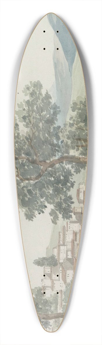Abraham-Louis-Rodolphe Ducros - Gezicht op Patern 39.3 inch art pintail longboard deck