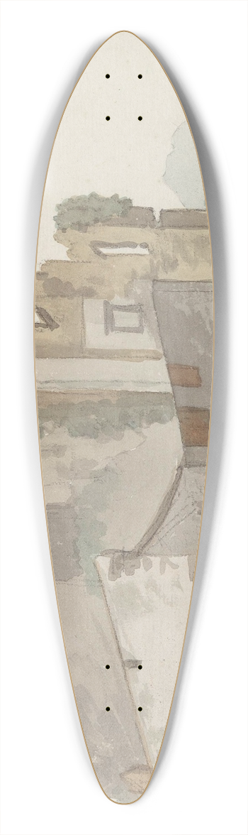 Abraham-Louis-Rodolphe Ducros - Gezicht op rune, zogenaamde Castel Vecchio, te Avellino 39.3 inch art pintail longboard deck