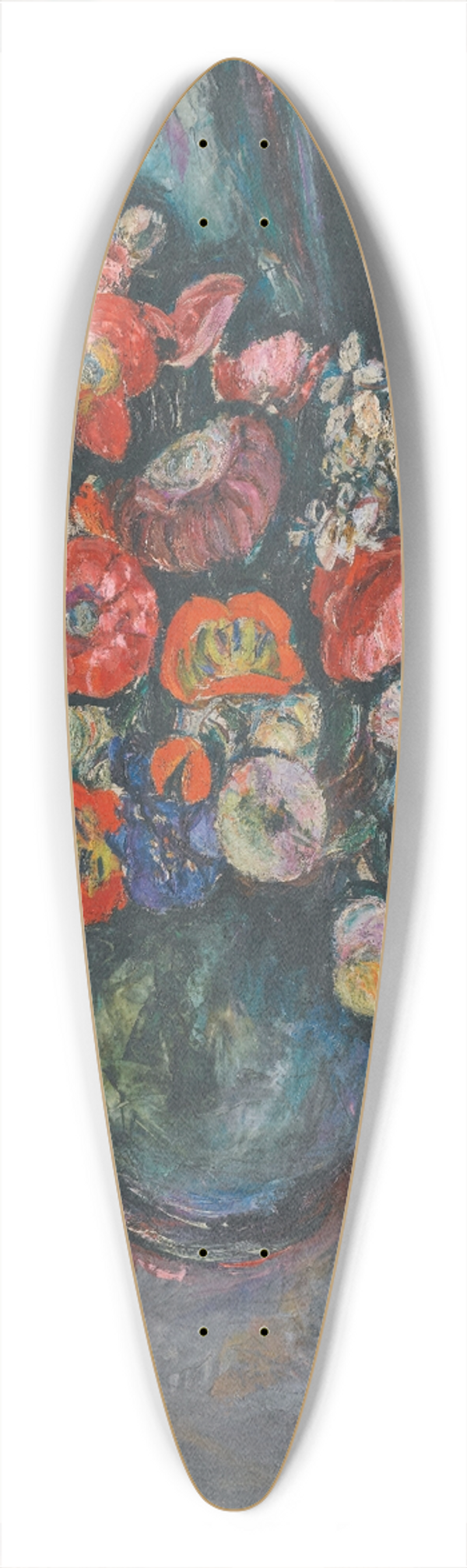 Abraham Manievich - 2 Still Life With Poppies 39.3 inch art pintail longboard deck
