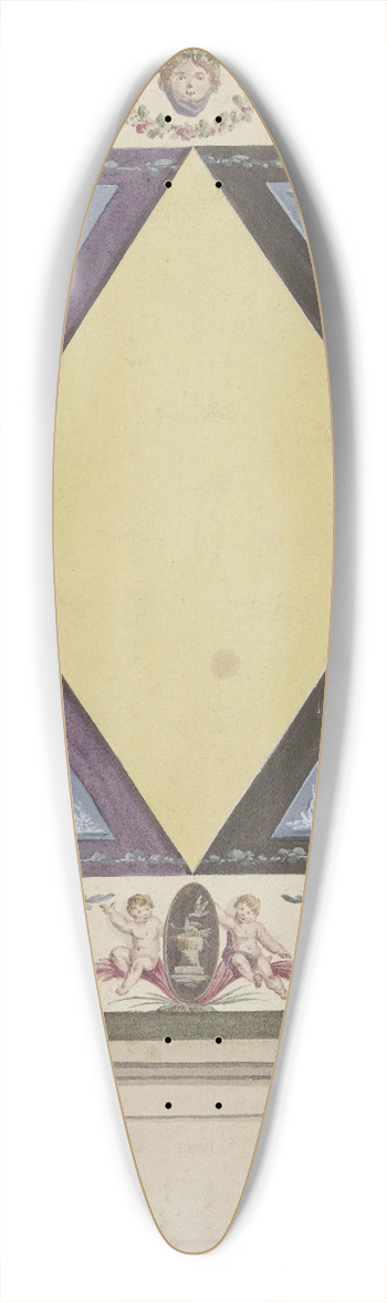 Abraham Meertens - Ontwerp voor een kamerversiering met een ruit en ornamenten 39.3 inch art pintail longboard deck