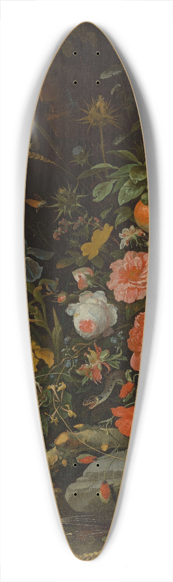 Abraham Mignon - Flowers and tiny creatures  Vanitas 39.3 inch art pintail longboard deck