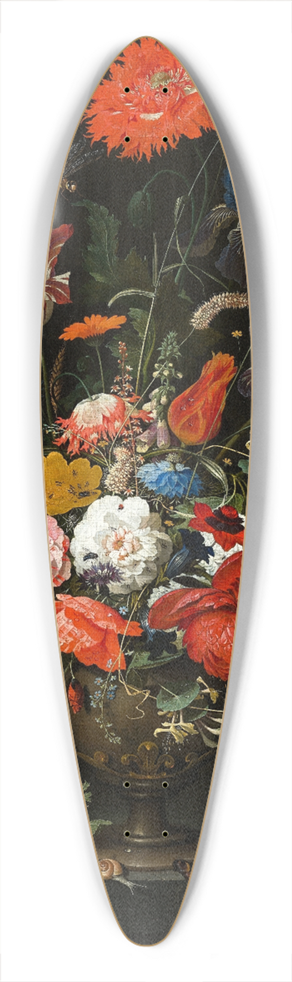 Abraham Mignon - Flowers in a Metal Vase 39.3 inch art pintail longboard deck