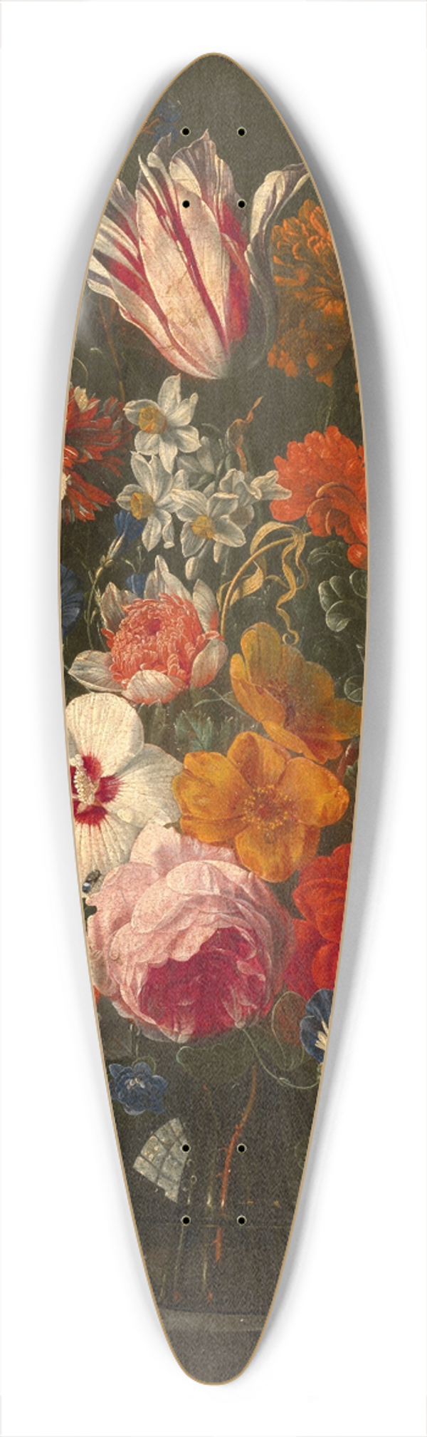 Abraham Mignon - Flowers in a Vase 39.3 inch art pintail longboard deck