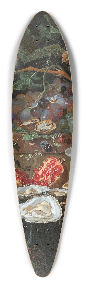 Abraham Mignon - Still Life with Fruit, Oysters, and a Porcelain Bowl 39.3 inch art pintail longboard deck