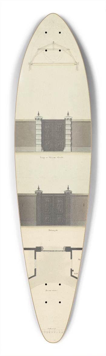 Abraham van der Hart - Ontwerp voor een poortgebouw annex kantoor 39.3 inch art pintail longboard deck
