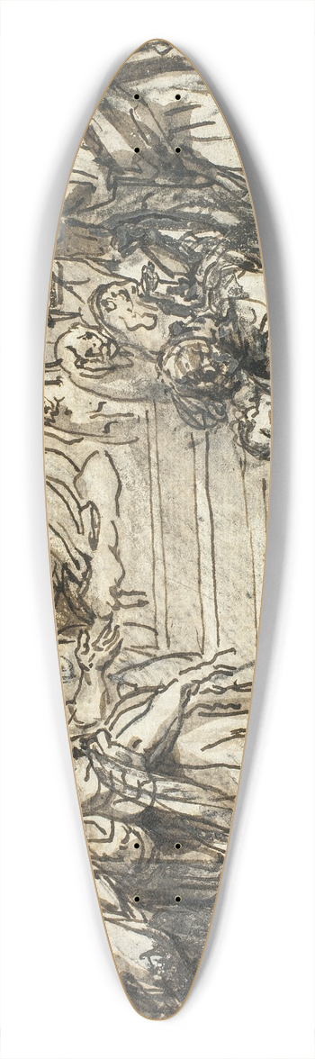 Abraham van Diepenbeeck - Judgement of Solomon 39.3 inch art pintail longboard deck