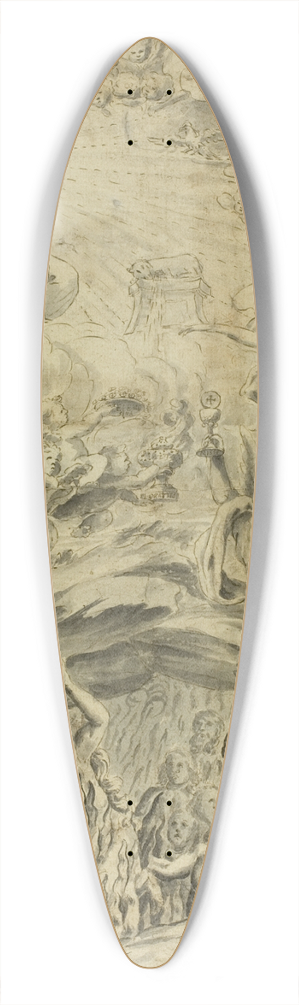 Abraham van Diepenbeeck - The Resurrection of the Dead 39.3 inch art pintail longboard deck