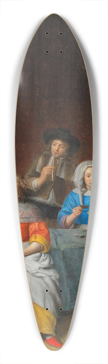 Abraham Van Dijck - An Interior With An Elegant Company Playing Cards 39.3 inch art pintail longboard deck