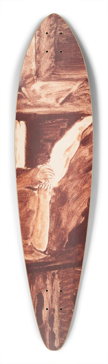 Abraham Walkowitz - Figure Sketch 39.3 inch art pintail longboard deck
