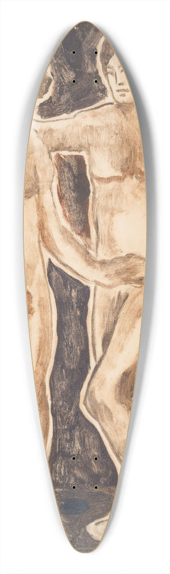 Abraham Walkowitz - Figure Sketch 39.3 inch art pintail longboard deck