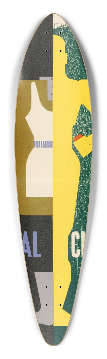Abram Games - Personal Cleanliness 39.3 inch art pintail longboard deck