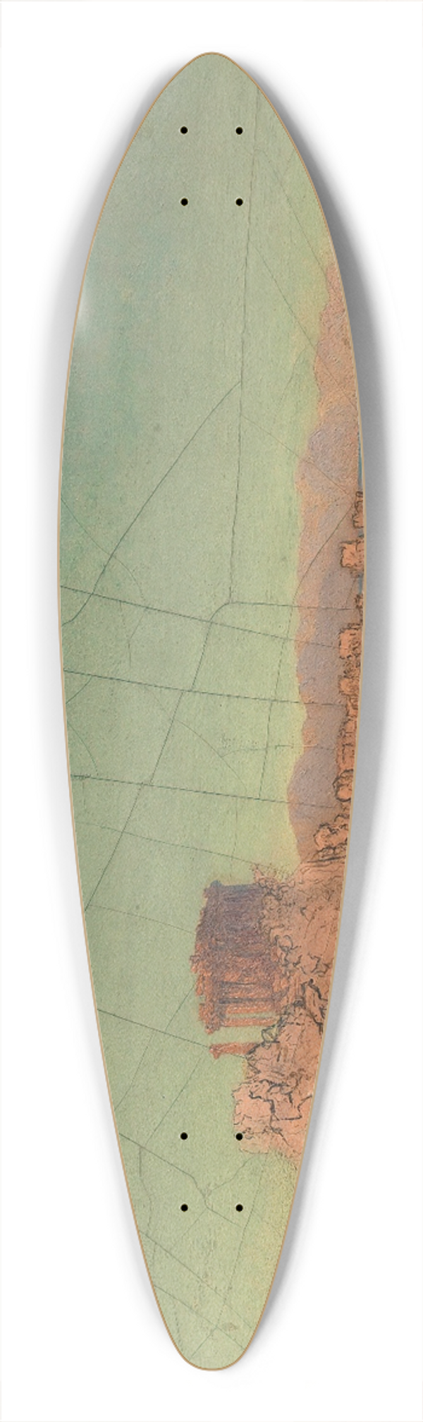 Adalbert Stifter - Griechische Tempelruinen 39.3 inch art pintail longboard deck