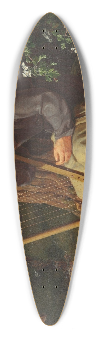Adam August Mller - A dozing harpist 39.3 inch art pintail longboard deck