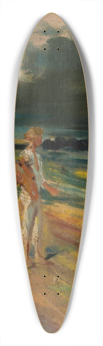 Adam Chmielowski - Black clouds, section of the triptych Disaster, sketch 39.3 inch art pintail longboard deck
