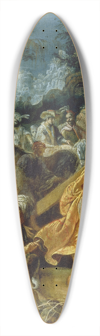 Adam Elsheimer - The Frankfurt Altarpiece of the Exaltation of the True Cross, Emperor Heraclius Entry into Jerusalem 39.3 inch art pintail longboard deck