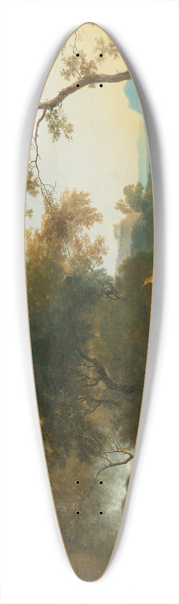 Adam Pynacker - An Italianate Landscape With A Traveller On A Path By A Waterfall 39.3 inch art pintail longboard deck