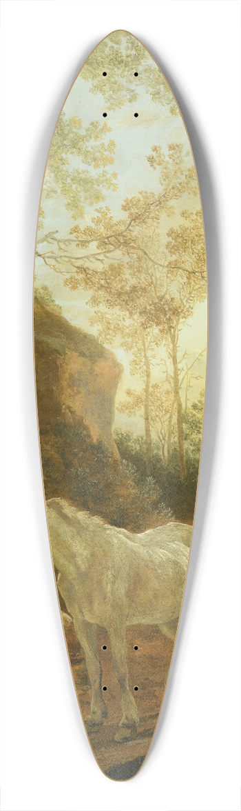 Adam Pynacker - Landscape With A Shepherdess And A White Horse 39.3 inch art pintail longboard deck