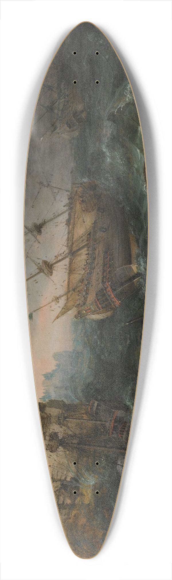 Adam Willaerts - Shipwreck off a Rocky Coast 39.3 inch art pintail longboard deck