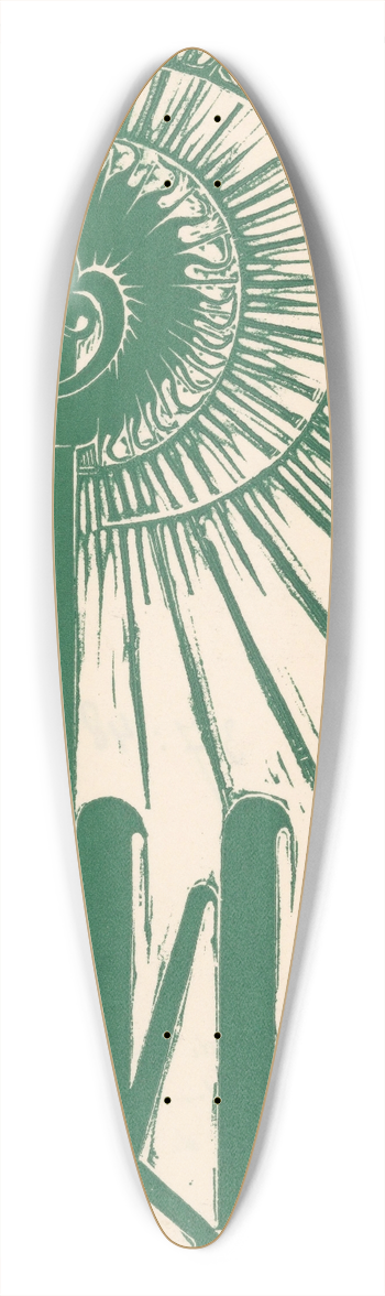 A. de Bruin - De Fakkel 39.3 inch art pintail longboard deck