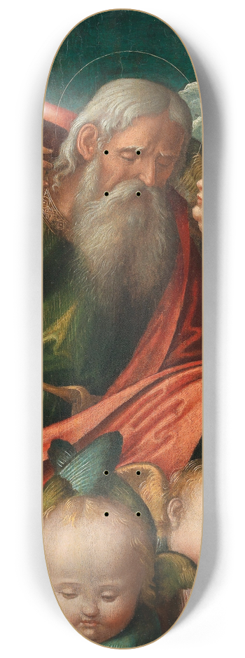 Baldassarre di Matteo Carrari - God the father surrounded by Angels 8.25 inch art skate deck