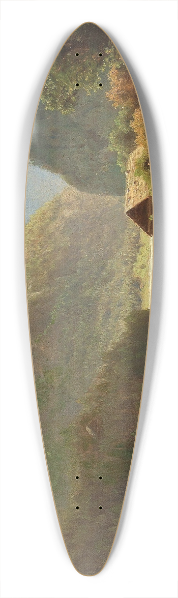 Adolf Chwala - A hut on the lakeside 39.3 inch art pintail longboard deck