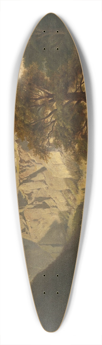 Adolf Chwala - A Mountain Lake With Shepherds 39.3 inch art pintail longboard deck