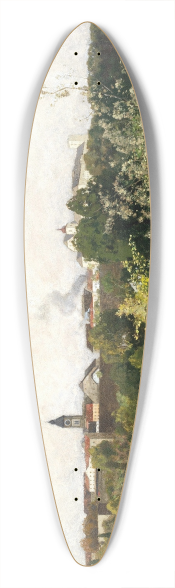Adolf Ditscheiner - View of Enns on the Danube 39.3 inch art pintail longboard deck